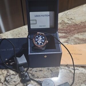 Louis Vuitton Tambour Horizon Smartwatch with Black and Brown Accents